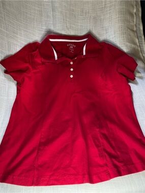 Riders by Lee Red Short-Sleeve Polo with Button Placket